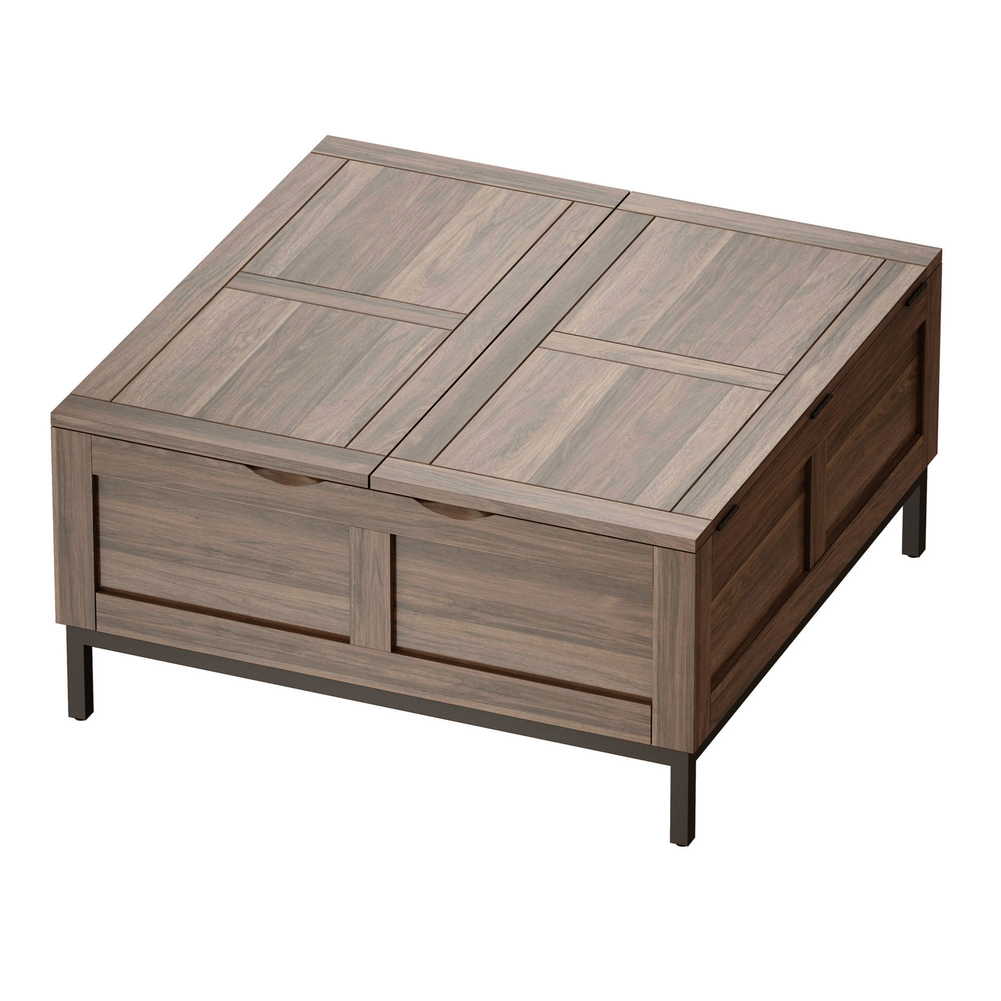 Tucker Grey Square Trunk Crate and Barrel 3D model_3