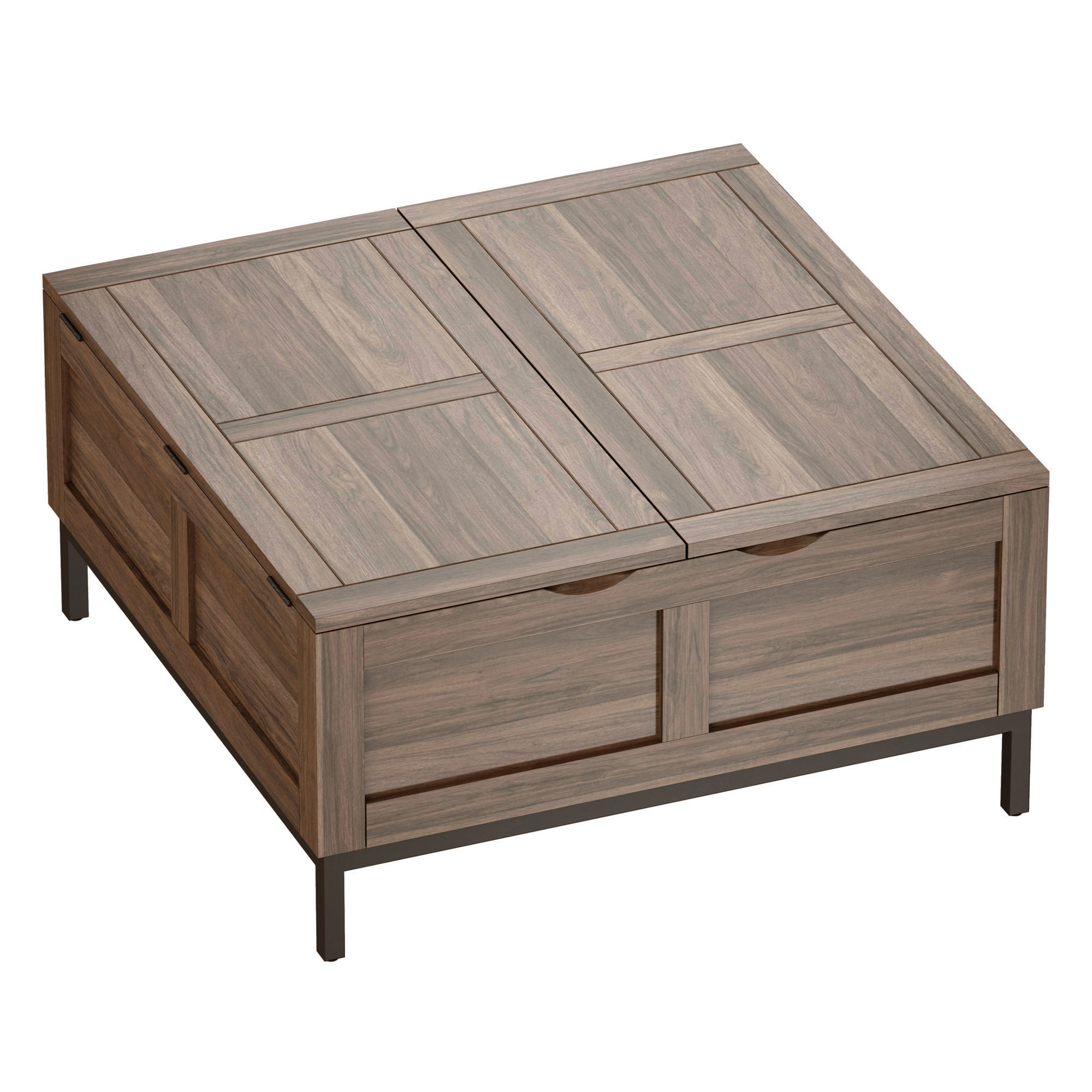Tucker Grey Square Trunk Crate and Barrel 3D model_2