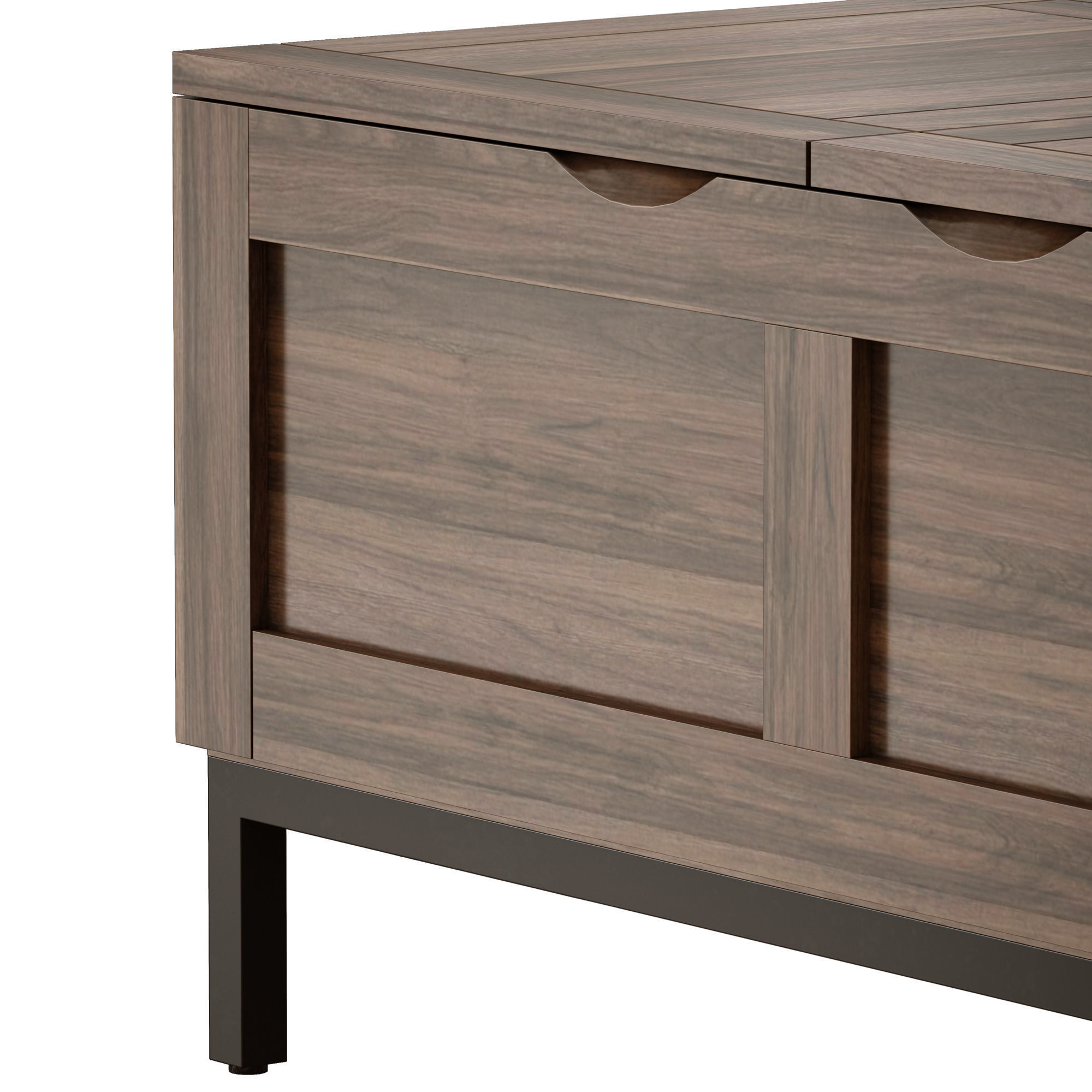 Tucker Grey Square Trunk Crate and Barrel 3D model_9