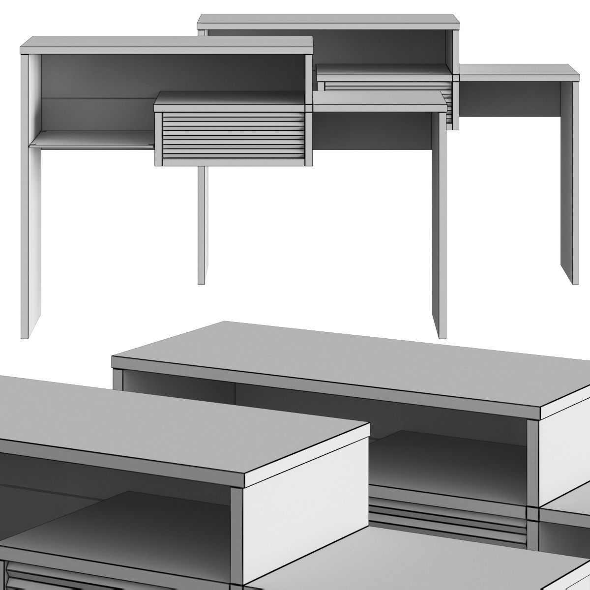 Caroti Bond Console Table 3D model_1