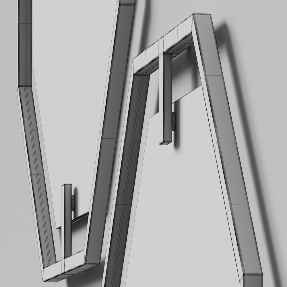 West Elm Octagon Floating Frame Mirror 3D model_2