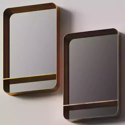 West Elm Gold Mirror with Shelf 
