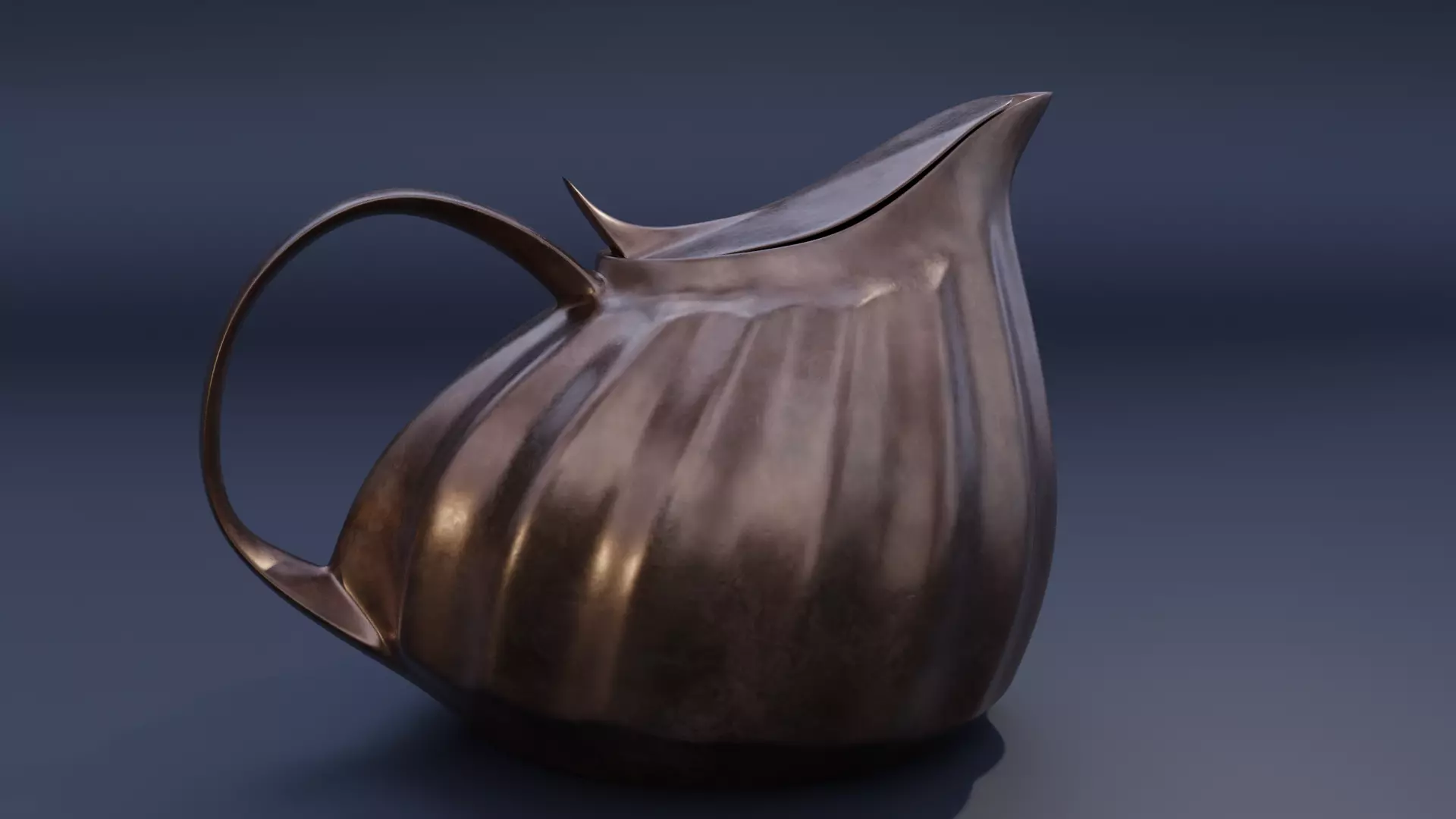 Antique Copper teapot Free 3D model