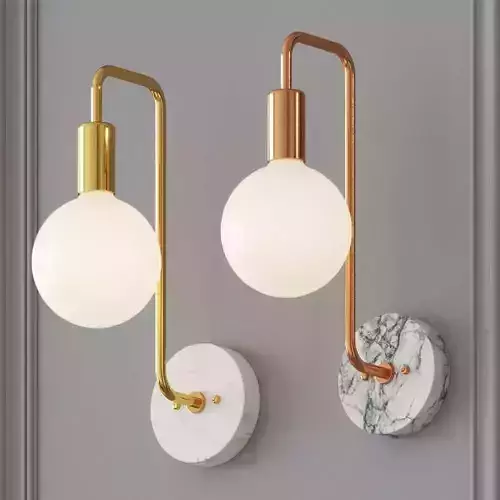 Dot and Bo - Rachel Marble Curve Wall Lamp