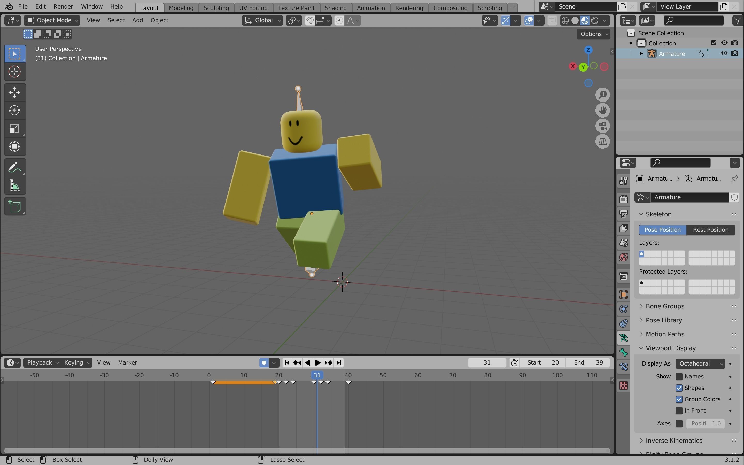 Roblox R6 Blender Rig    link in desc Free low-poly 3D model_1