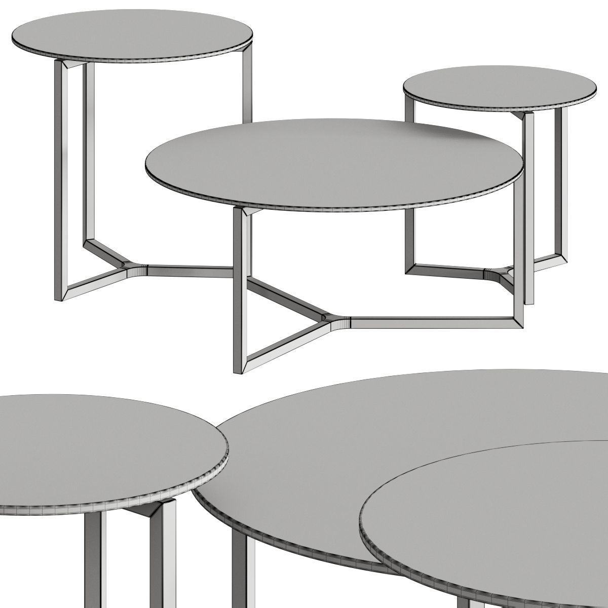 Gallotti and Radice Raj 2 Coffee Tables 3D model_1