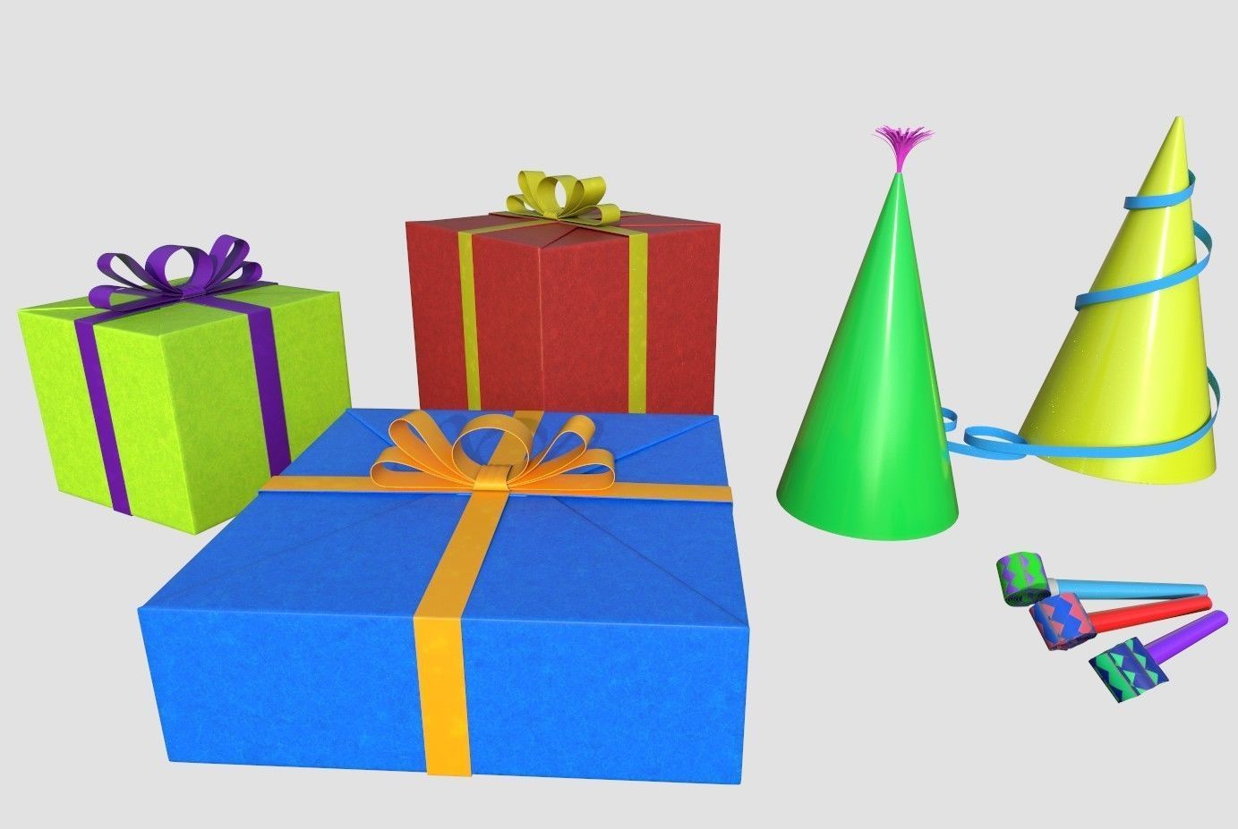Happy Birthday pack 3D model_1
