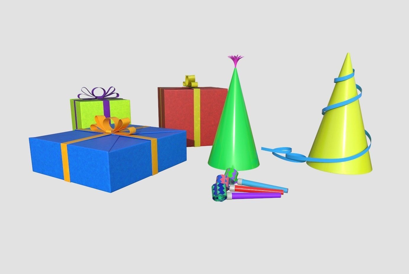 Happy Birthday pack 3D model_2