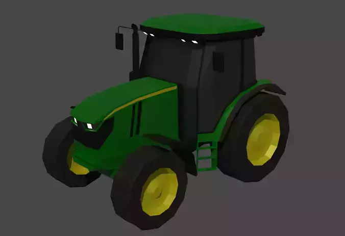 John Deere Tractor Low Poly