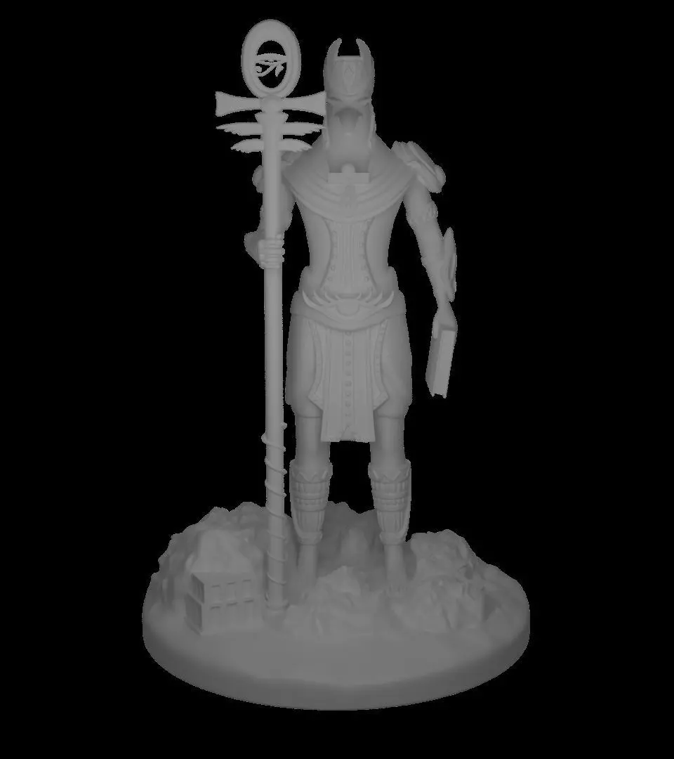 Egyptian God Thoth Printable Miniature 3D print model_0