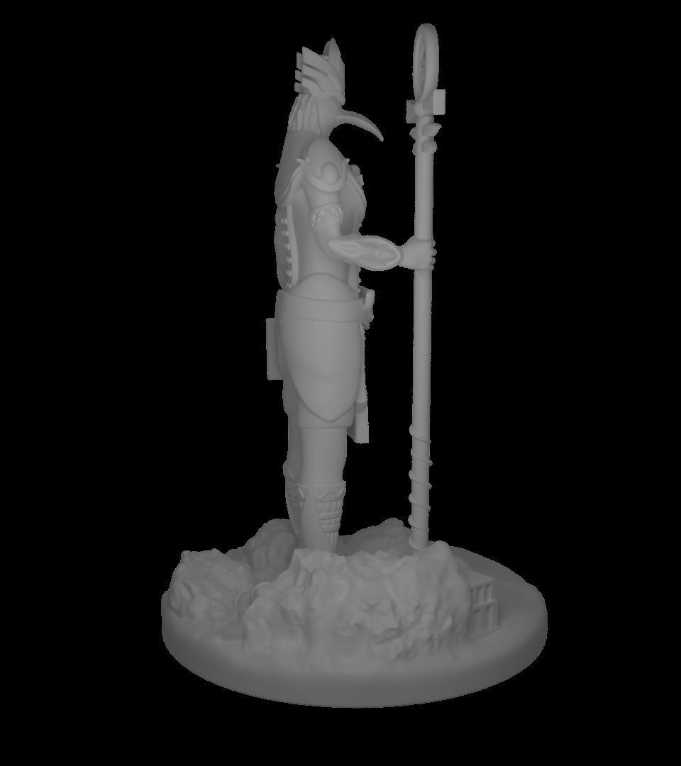 Egyptian God Thoth Printable Miniature 3D print model_6