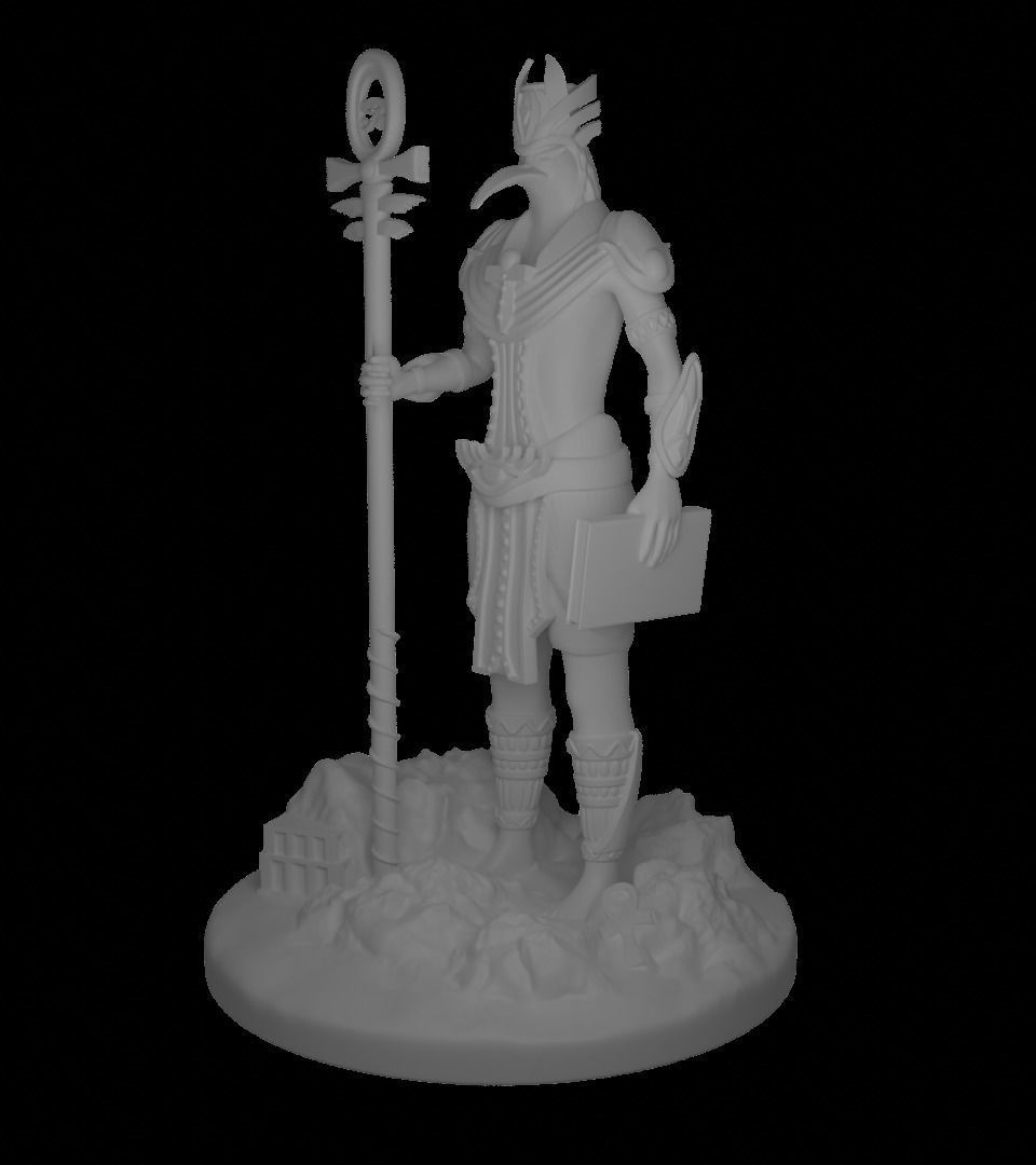 Egyptian God Thoth Printable Miniature 3D print model_1
