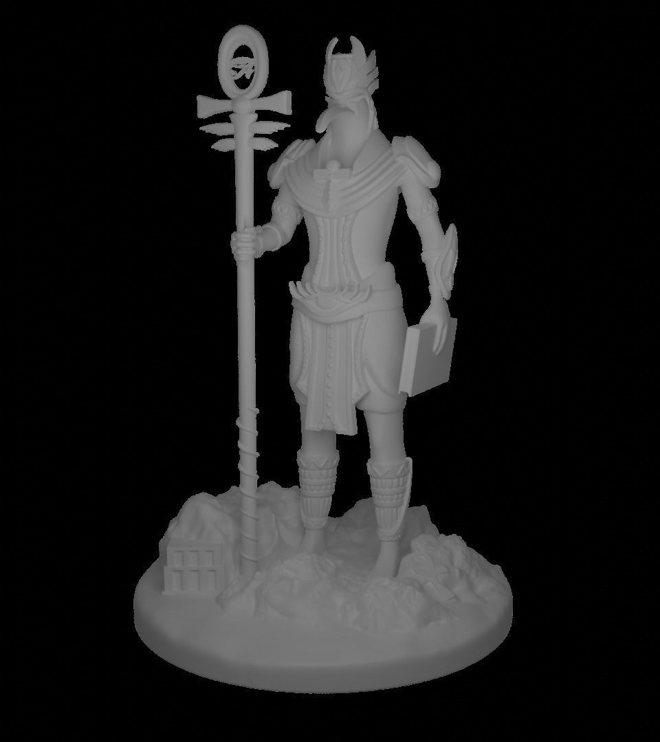 Egyptian God Thoth Printable Miniature 3D print model_12
