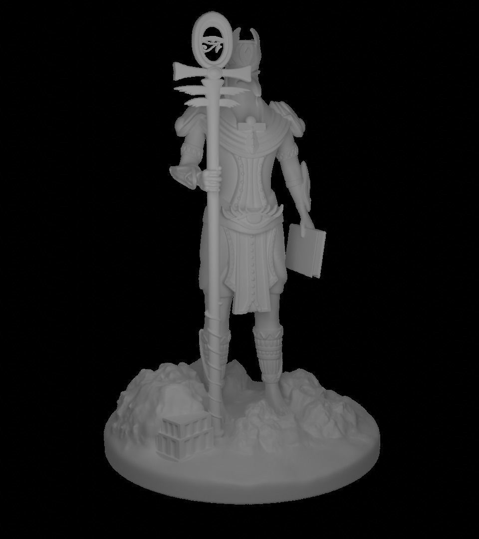 Egyptian God Thoth Printable Miniature 3D print model_3