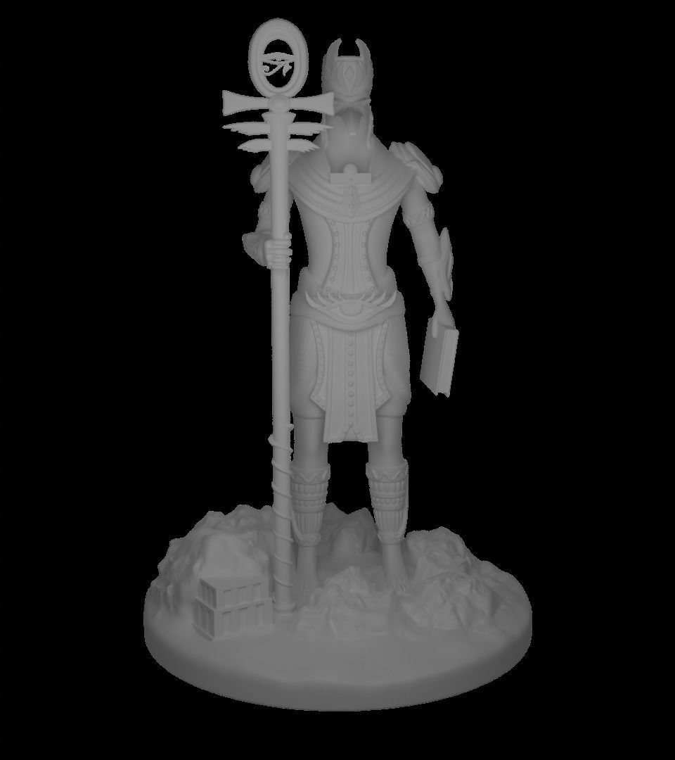 Egyptian God Thoth Printable Miniature 3D print model_2