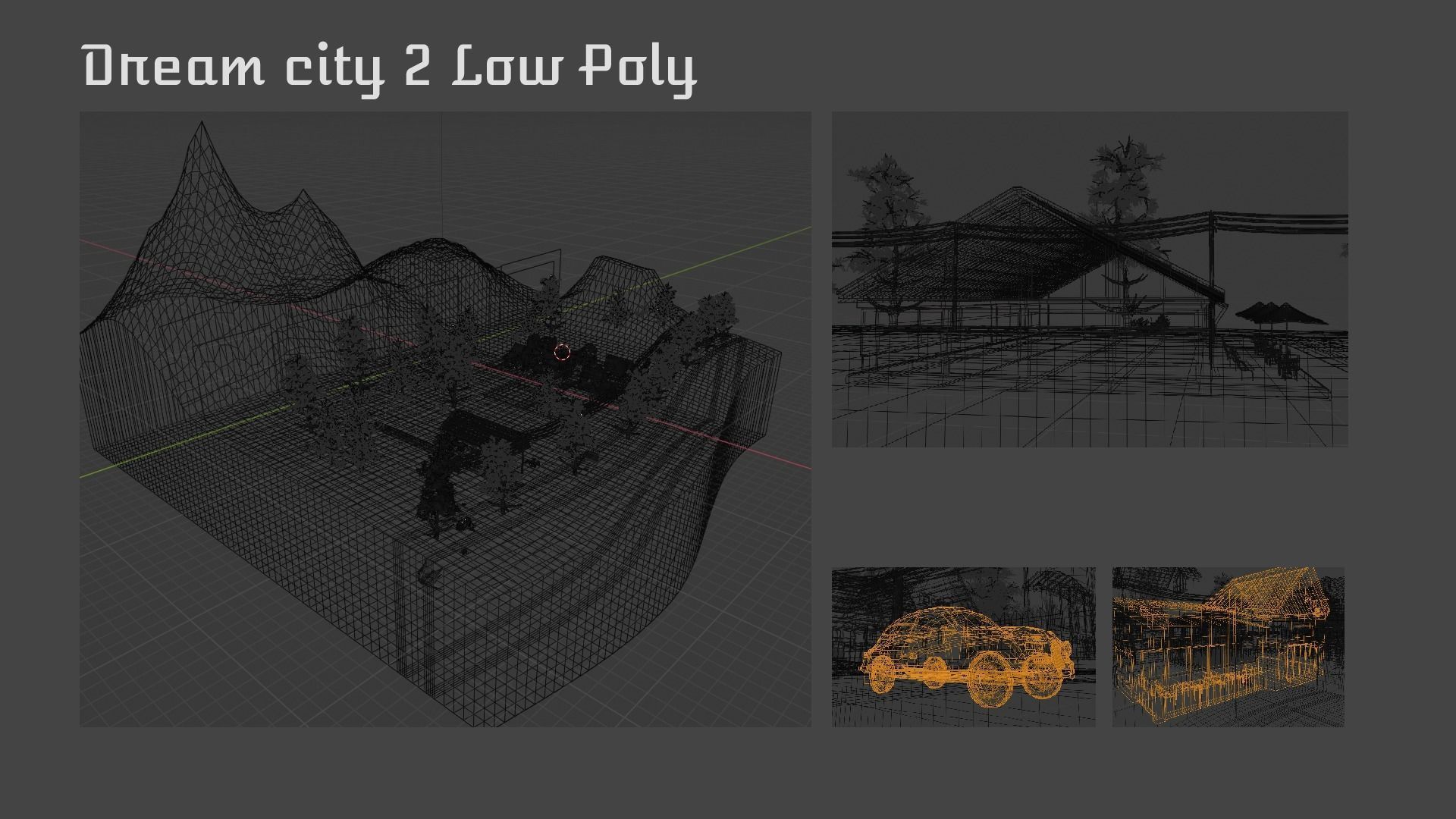 Low poly town in Norway Low-poly 3D model_24