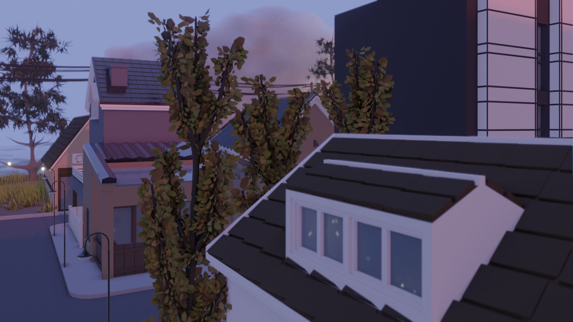 Low poly town in Norway Low-poly 3D model_14