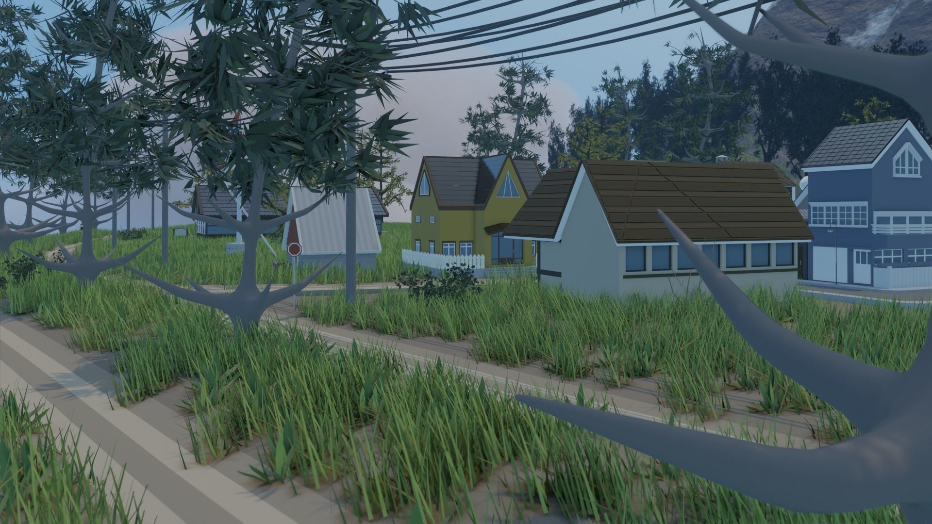 Low poly town in Norway Low-poly 3D model_20