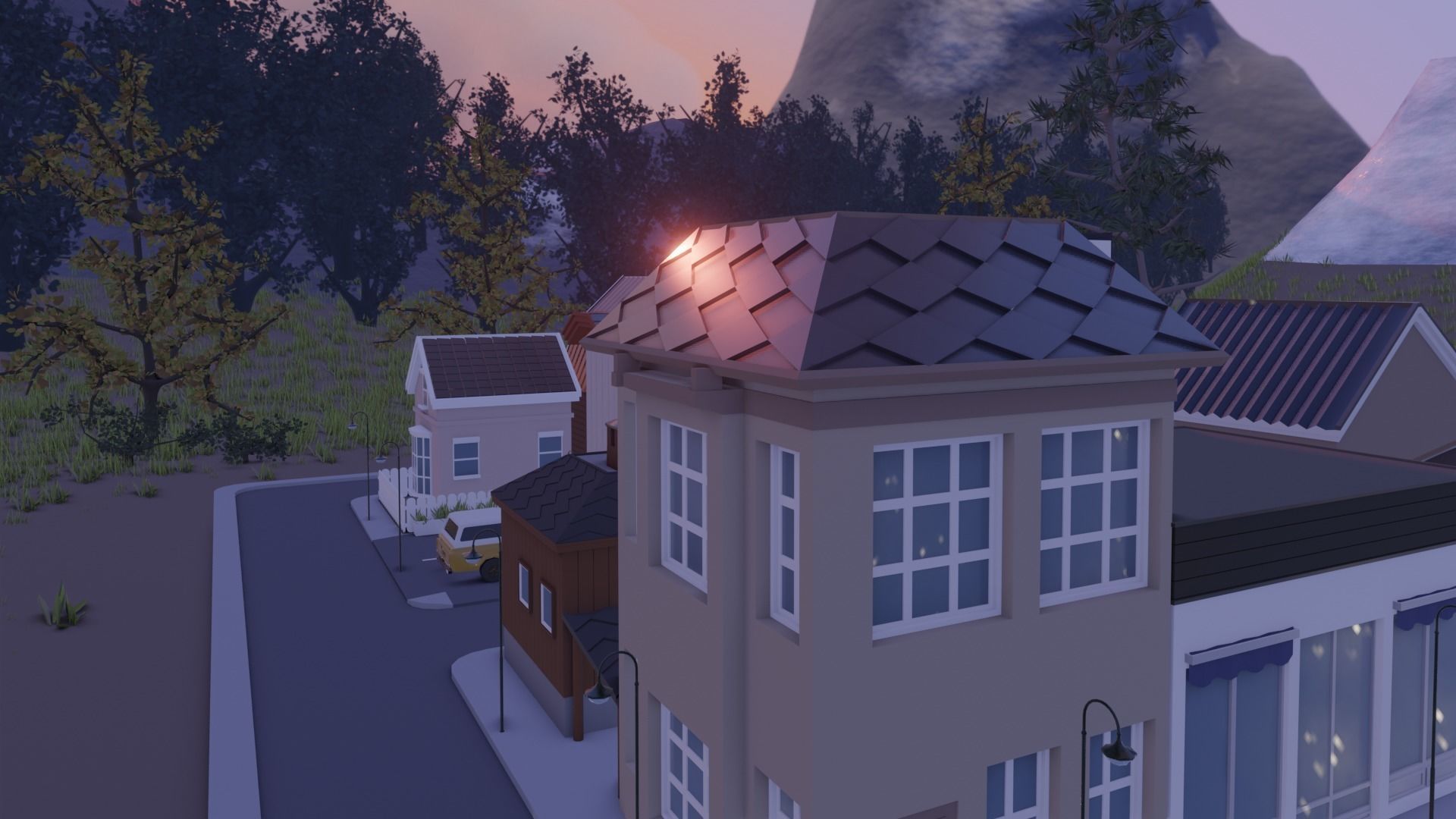 Low poly town in Norway Low-poly 3D model_17
