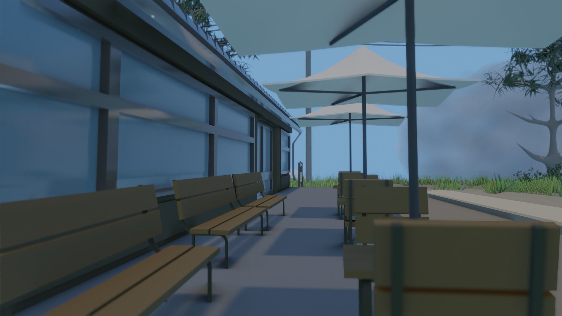 Low poly town in Norway Low-poly 3D model_7