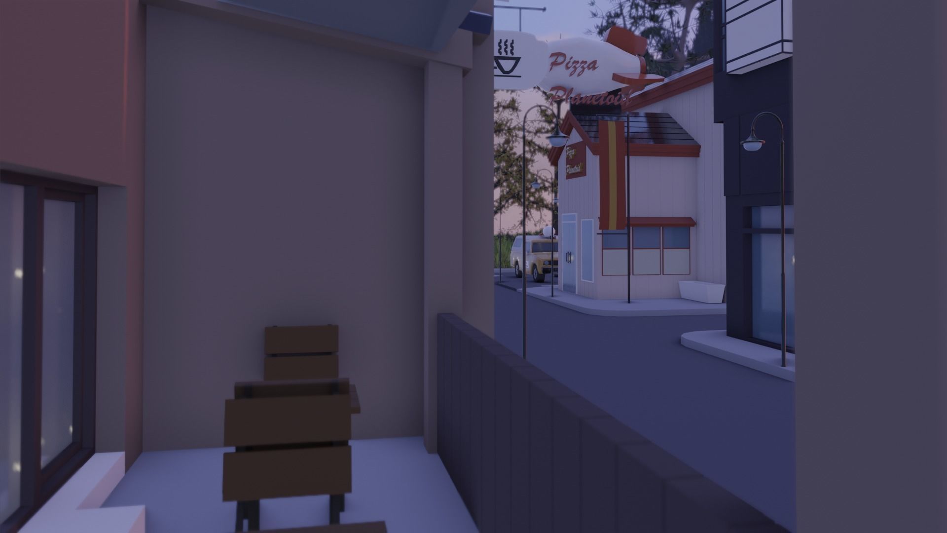 Low poly town in Norway Low-poly 3D model_5