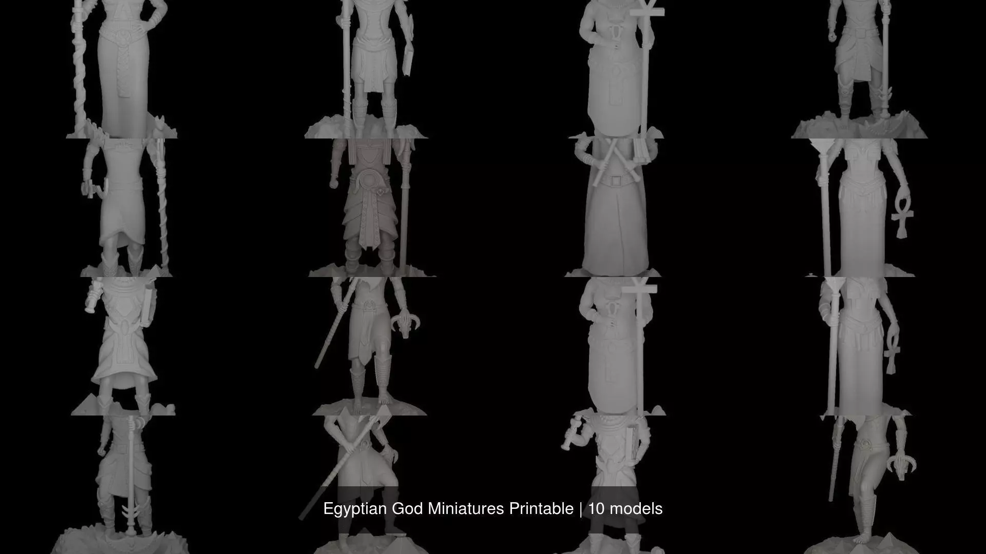 Egyptian Gods Printable Miniatures 3D Model Collection_1