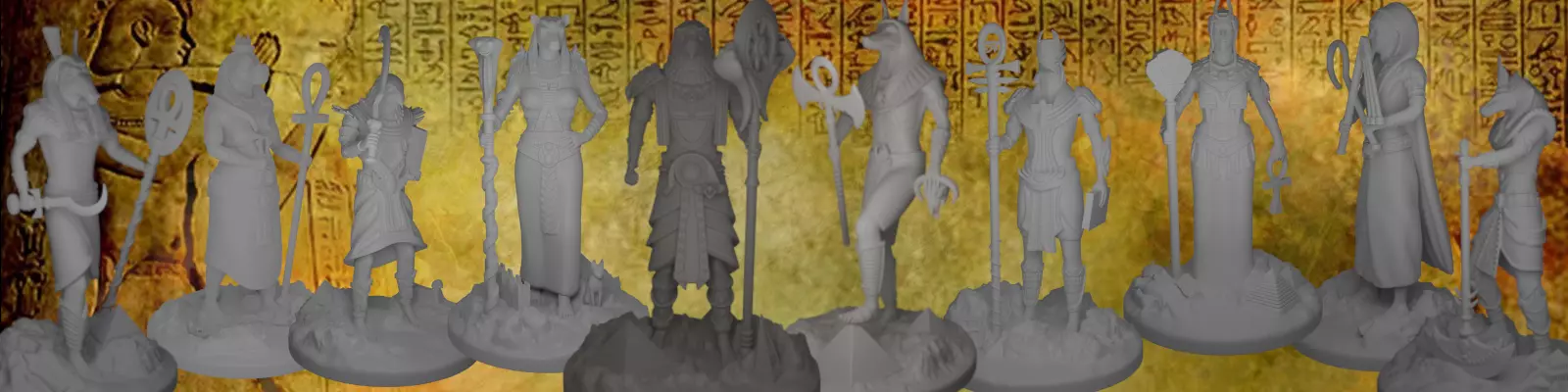 Egyptian Gods Printable Miniatures 3D Model Collection_0