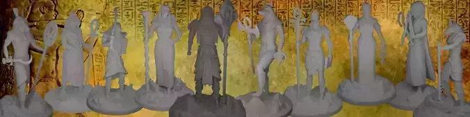 Egyptian Gods Printable Miniatures 3D Model Collection