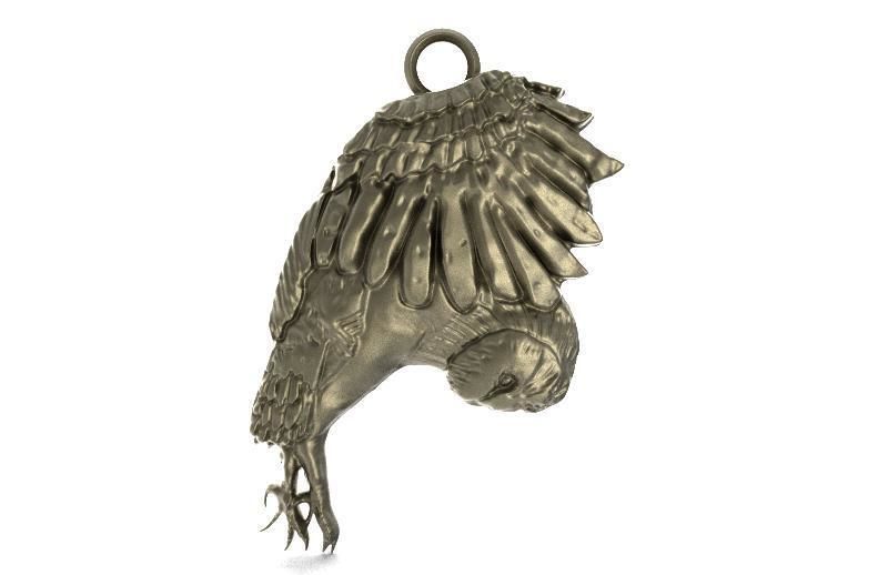 Owl pendant 3 3D print model_4