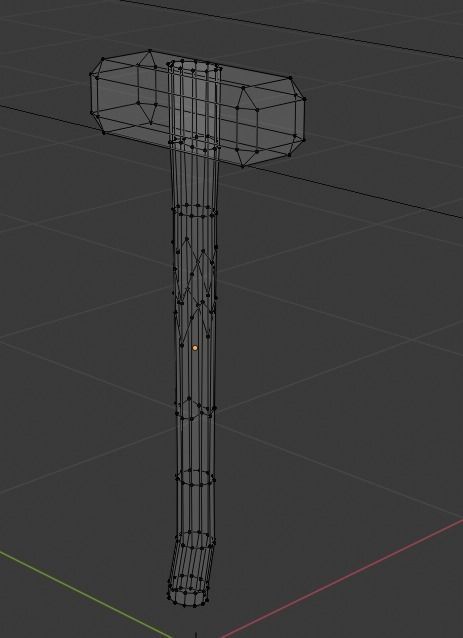 Low Poly Sledge hammer Low-poly 3D model_4