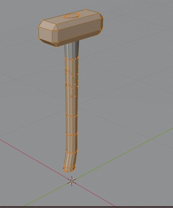 Low Poly Sledge hammer Low-poly 3D model_2