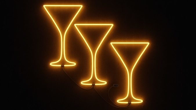 Neon 3D Model 5 - The Martini Free 3D model