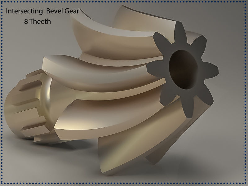 Original sizes  Helical  Bevel Gear 8 Theeth 3D print model 3D print model_2