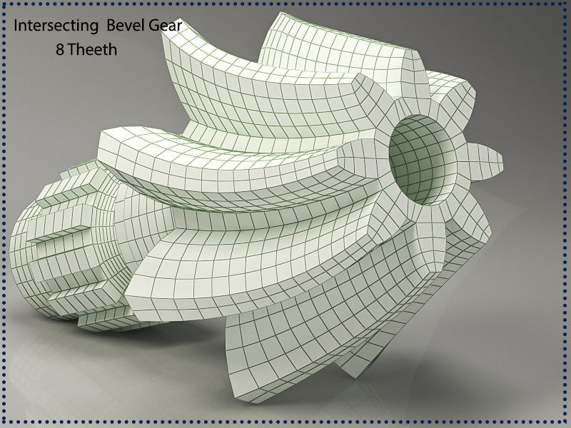 Original sizes  Helical  Bevel Gear 8 Theeth 3D print model 3D print model_18