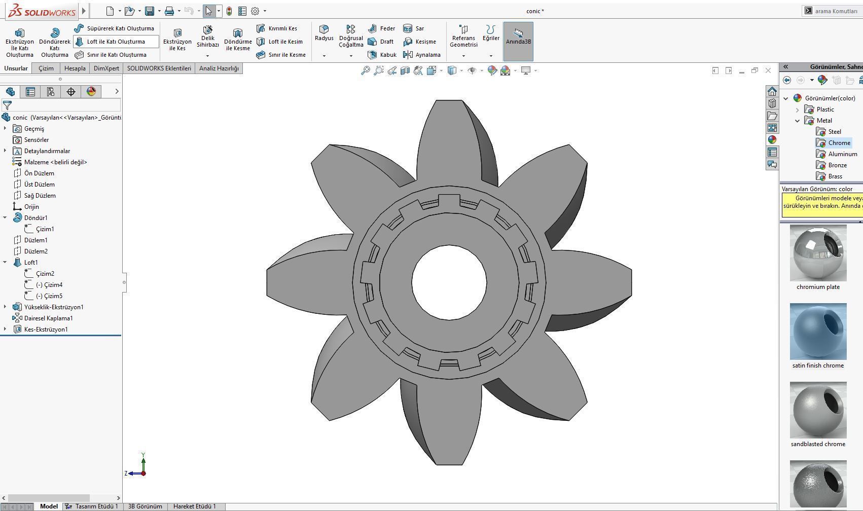 Original sizes  Helical  Bevel Gear 8 Theeth 3D print model 3D print model_13