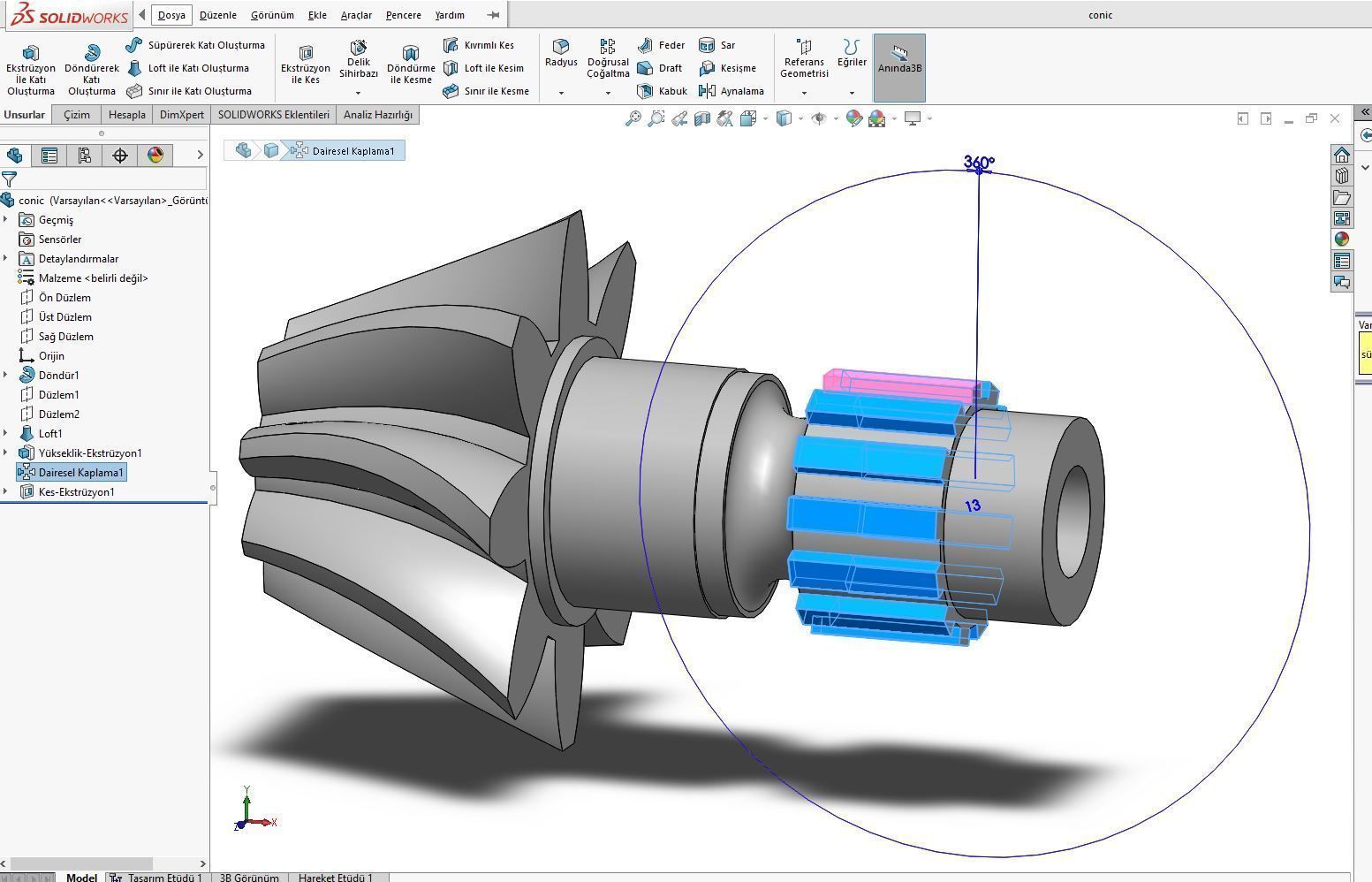 Original sizes  Helical  Bevel Gear 8 Theeth 3D print model 3D print model_11