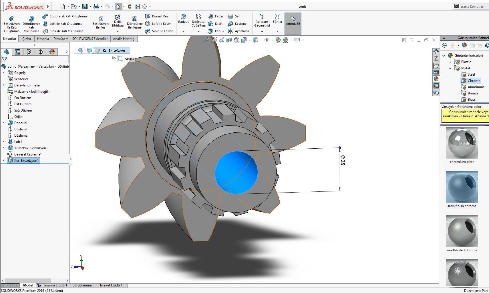 Original sizes  Helical  Bevel Gear 8 Theeth 3D print model 3D print model_9