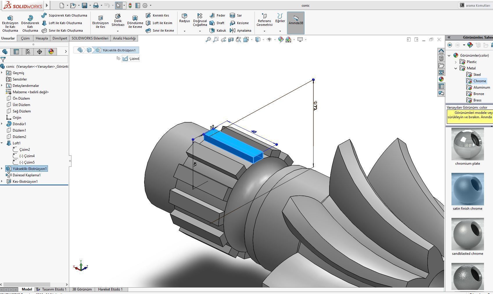 Original sizes  Helical  Bevel Gear 8 Theeth 3D print model 3D print model_8