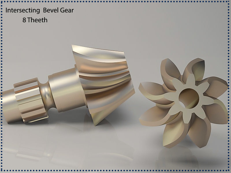 Original sizes  Helical  Bevel Gear 8 Theeth 3D print model 3D print model_19
