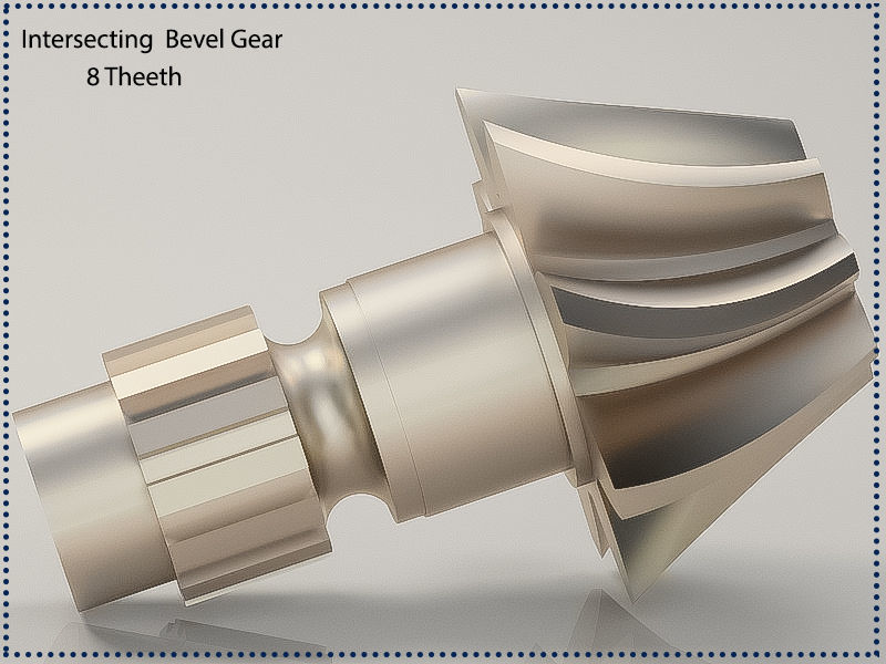 Original sizes  Helical  Bevel Gear 8 Theeth 3D print model 3D print model_17