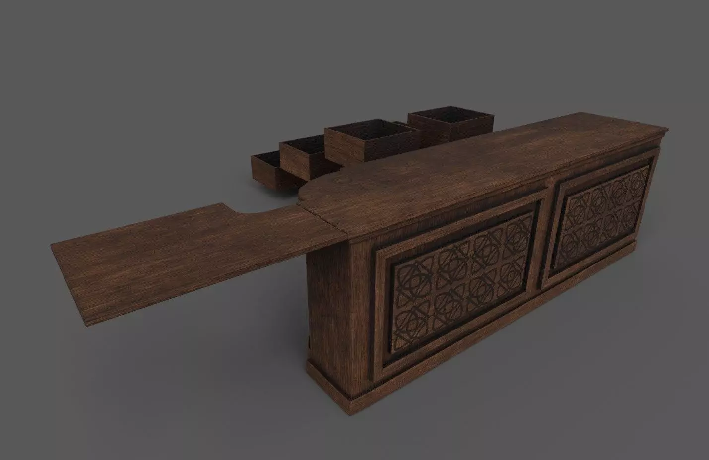 3D Apothecary Counter Low-poly 3D model_0