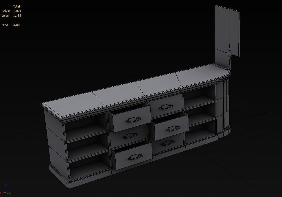 3D Apothecary Counter Low-poly 3D model_5