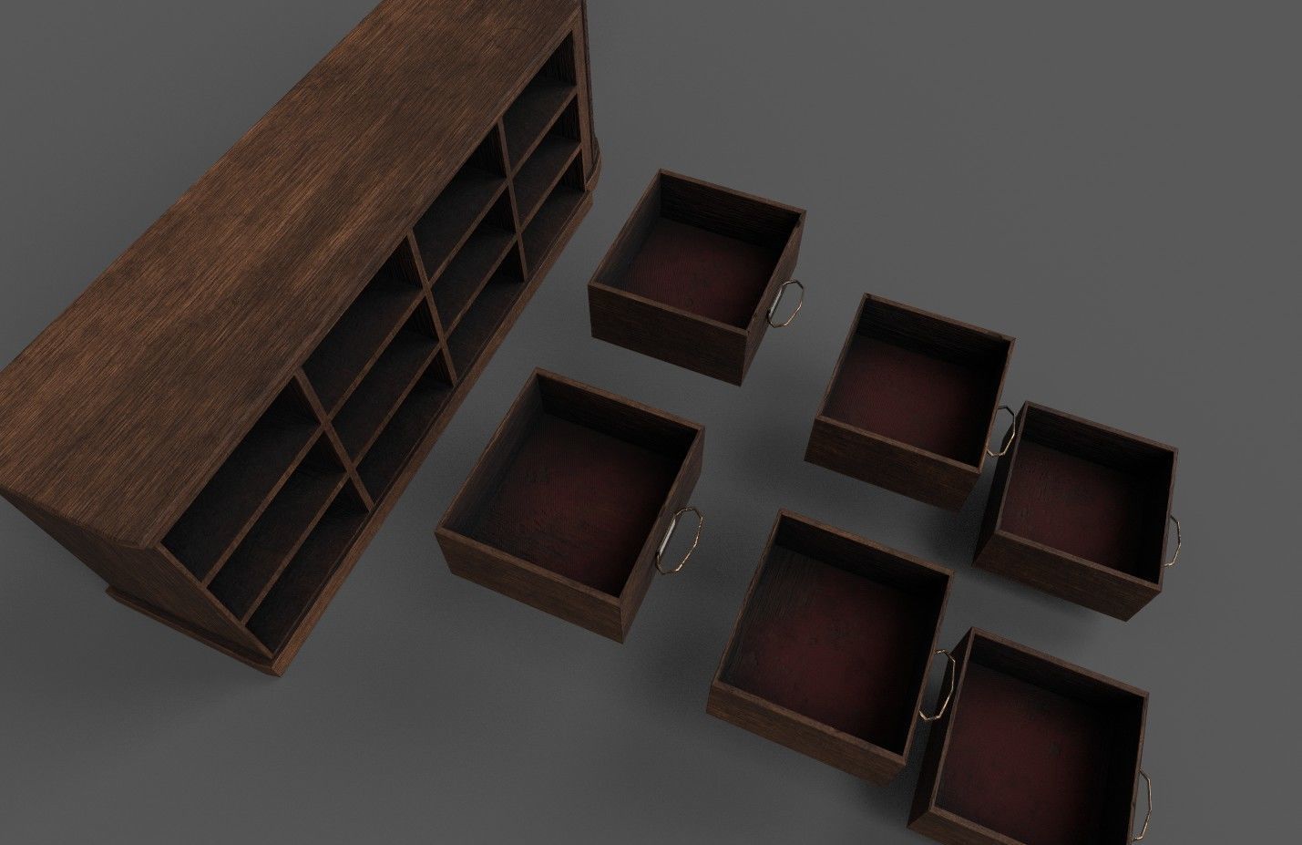 3D Apothecary Counter Low-poly 3D model_1