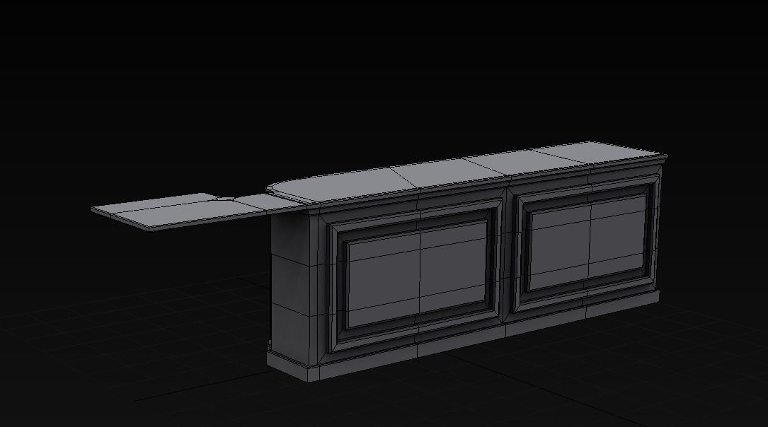 3D Apothecary Counter Low-poly 3D model_4