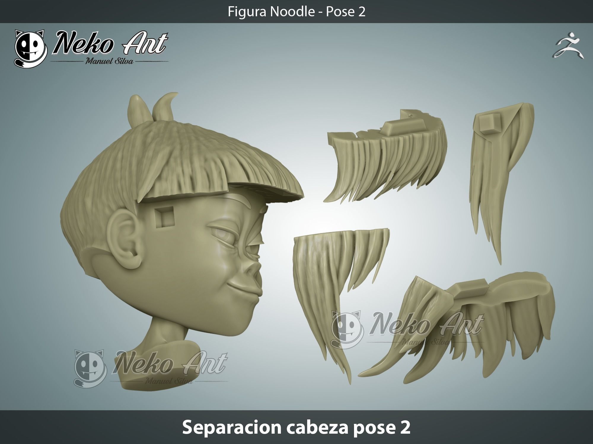 Noodle Gorillaz figure 3D print model_10