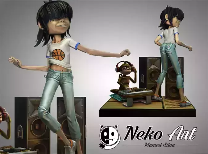 Noodle Gorillaz figure 3D print model