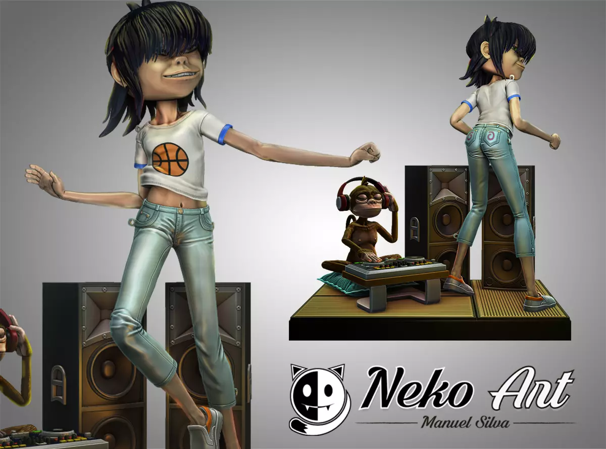 Noodle Gorillaz figure 3D print model_0