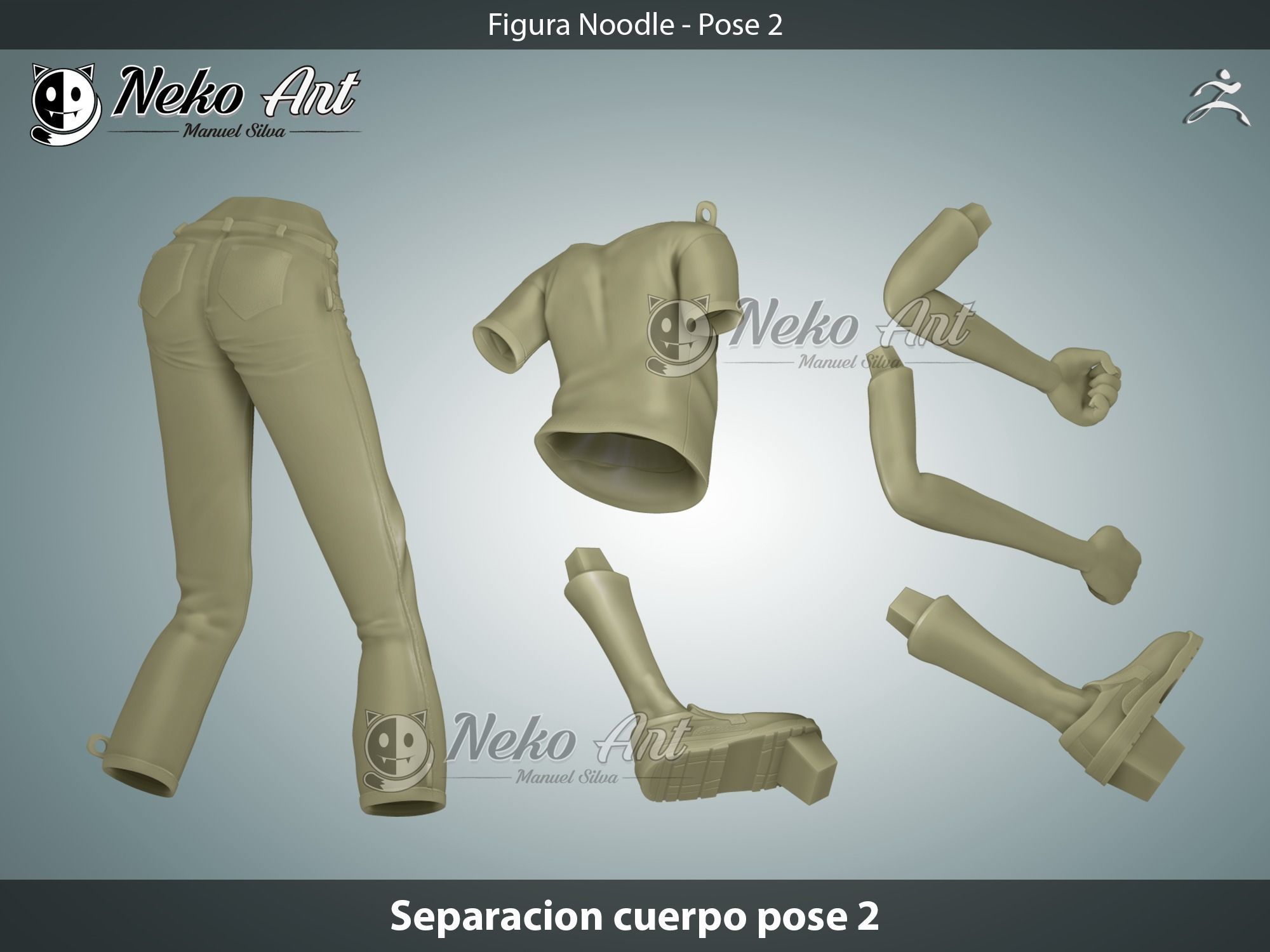 Noodle Gorillaz figure 3D print model_11