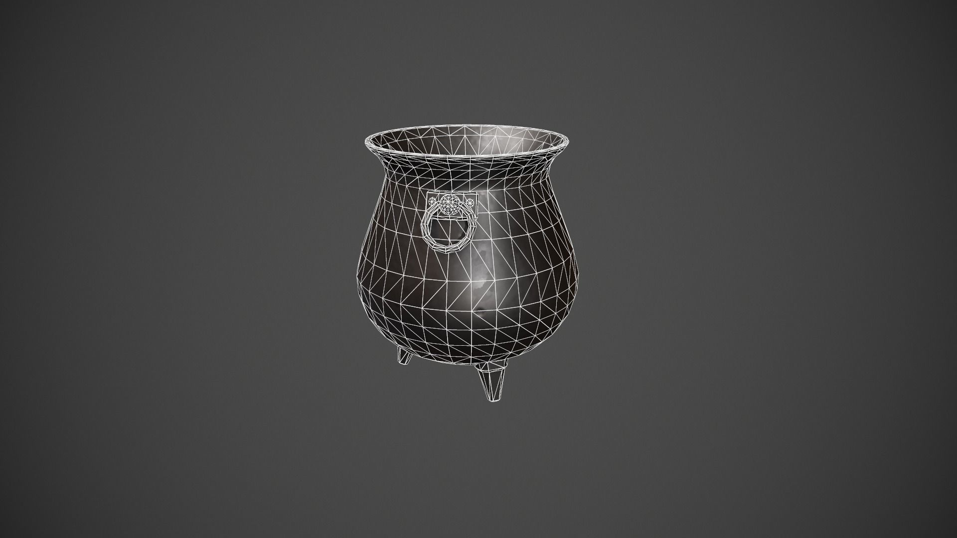 Cauldron - Witches Cauldron Low-poly 3D model_13