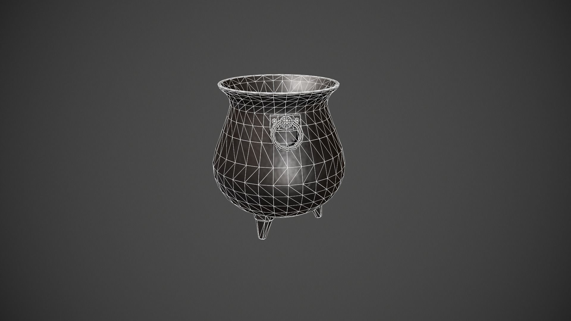 Cauldron - Witches Cauldron Low-poly 3D model_9